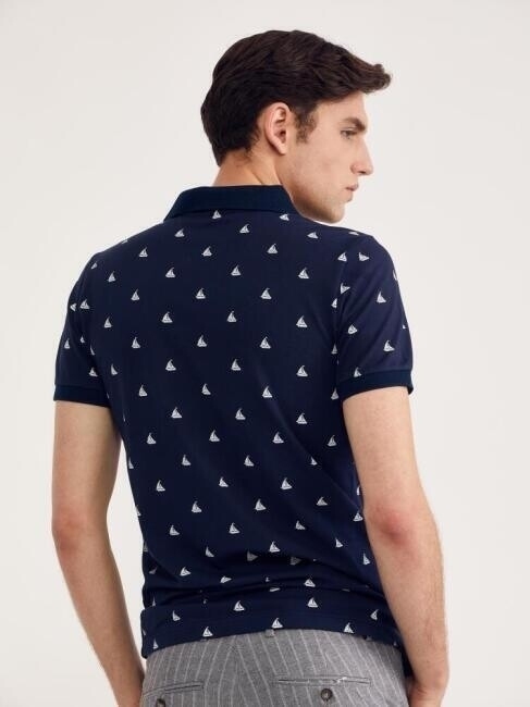 Bisse Erkek Polo Yaka Tekne Baskılı Pike T-Shirt LACİ. 2 Bisse Erkek Polo Yaka Tekne Baskılı Pike T-Shirt LACİ. 2