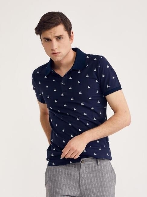 Bisse Erkek Polo Yaka Tekne Baskılı Pike T-Shirt LACİ. 1 Bisse Erkek Polo Yaka Tekne Baskılı Pike T-Shirt LACİ. 1