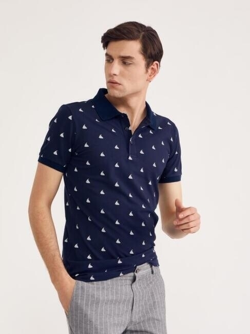 Bisse Erkek Polo Yaka Tekne Baskılı Pike T-Shirt LACİ. 4 Bisse Erkek Polo Yaka Tekne Baskılı Pike T-Shirt LACİ. 4