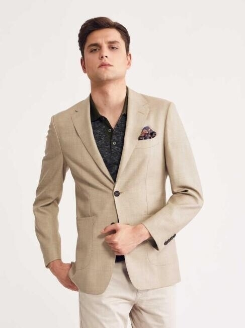 Bisse Erkek Regular Fit 6 Drop Platinum Blazer Ceket BEJ. 1 Bisse Erkek Regular Fit 6 Drop Platinum Blazer Ceket BEJ. 1