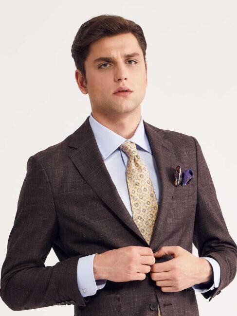 Bisse Men’s Regular Fit 6 Drop Platinum Blazer BROWN. 4 Bisse Men’s Regular Fit 6 Drop Platinum Blazer BROWN. 4