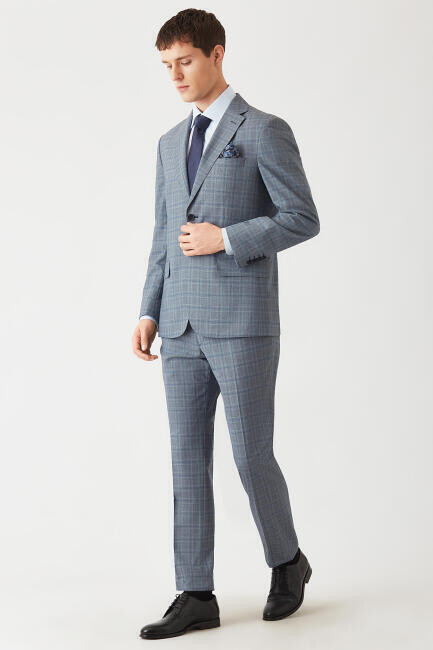 Regular Fit Drop 6 Mavi Erkek Takım Elbise - 3