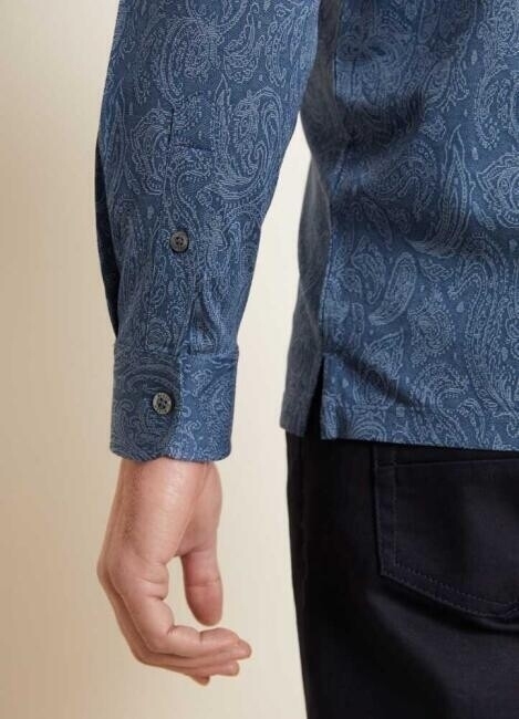 Bisse Erkek Regular Fit Desenli Örme Gömlek Model Sweatshirt MAVİ. 4