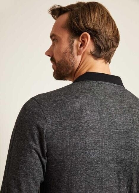 Bisse Men’s Regular Fit Patterned Polo Sweatshirt SW20K20202 BLACK. 2