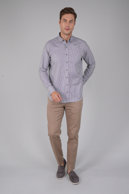 Erkek Regular Fit Desenli Uzun Kollu Gömlek - 5