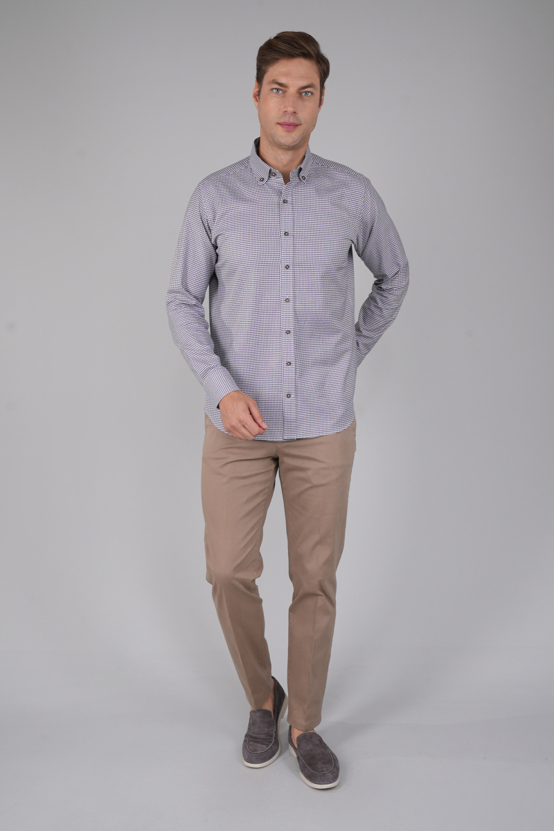 Erkek Regular Fit Desenli Uzun Kollu Gömlek - 5