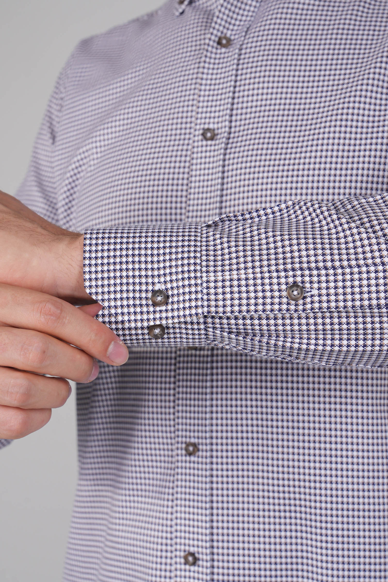 Erkek Regular Fit Desenli Uzun Kollu Gömlek - 4