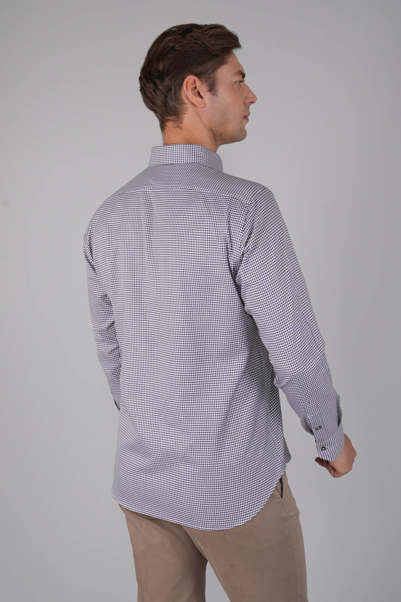 Erkek Regular Fit Desenli Uzun Kollu Gömlek - 2