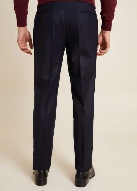 Regular Fit Lacivert Düz Klasik Erkek Pantolon - 2