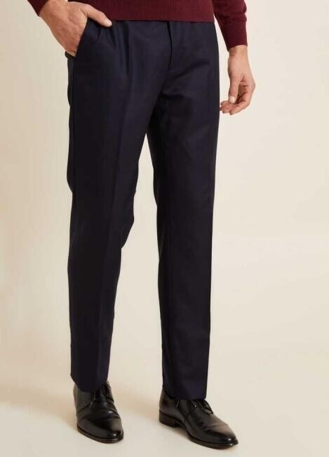 Regular Fit Lacivert Düz Klasik Erkek Pantolon - 5