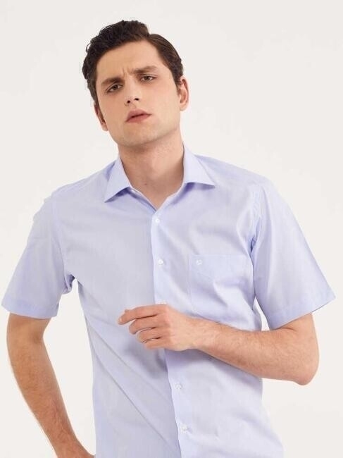 Bisse Men’s Regular Fit Short Sleeve Classic Shirt LIGHT BLUE. 1