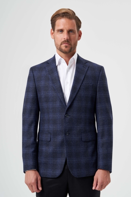 Erkek Regular Fit Lacivert Mono Yaka Ceket - 1