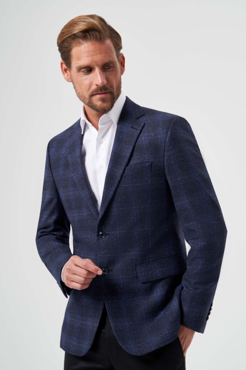 Erkek Regular Fit Lacivert Mono Yaka Ceket - 5