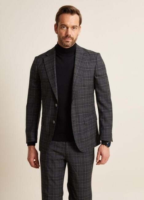 Bisse Men’s Regular Fit Mono Collar Double-Slit 6 Drop Suit BLACK. 3 Bisse Men’s Regular Fit Mono Collar Double-Slit 6 Drop Suit BLACK. 3