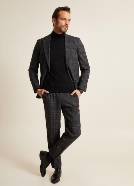 Bisse Men’s Regular Fit Mono Collar Double-Slit 6 Drop Suit BLACK. 4 Bisse Men’s Regular Fit Mono Collar Double-Slit 6 Drop Suit BLACK. 4