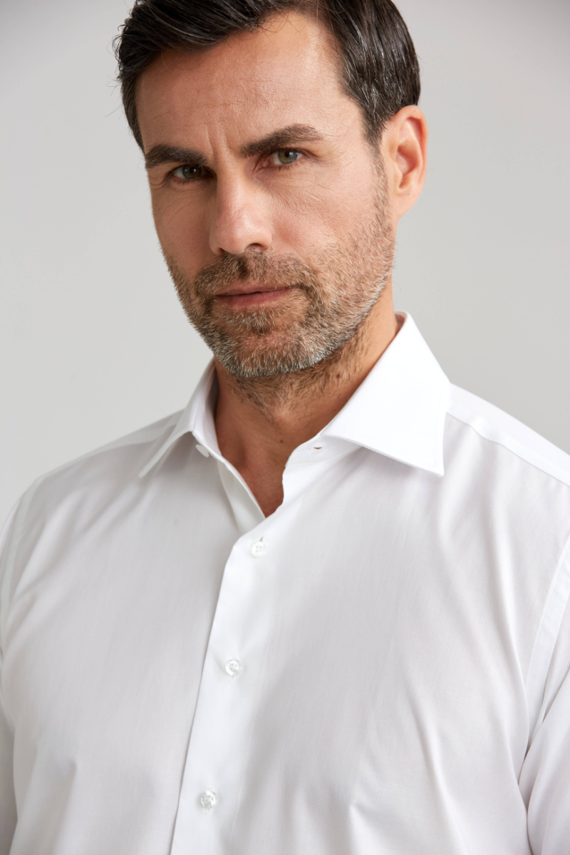 Erkek Regular Fit Pamuk Cepsiz Beyaz Gömlek - 4