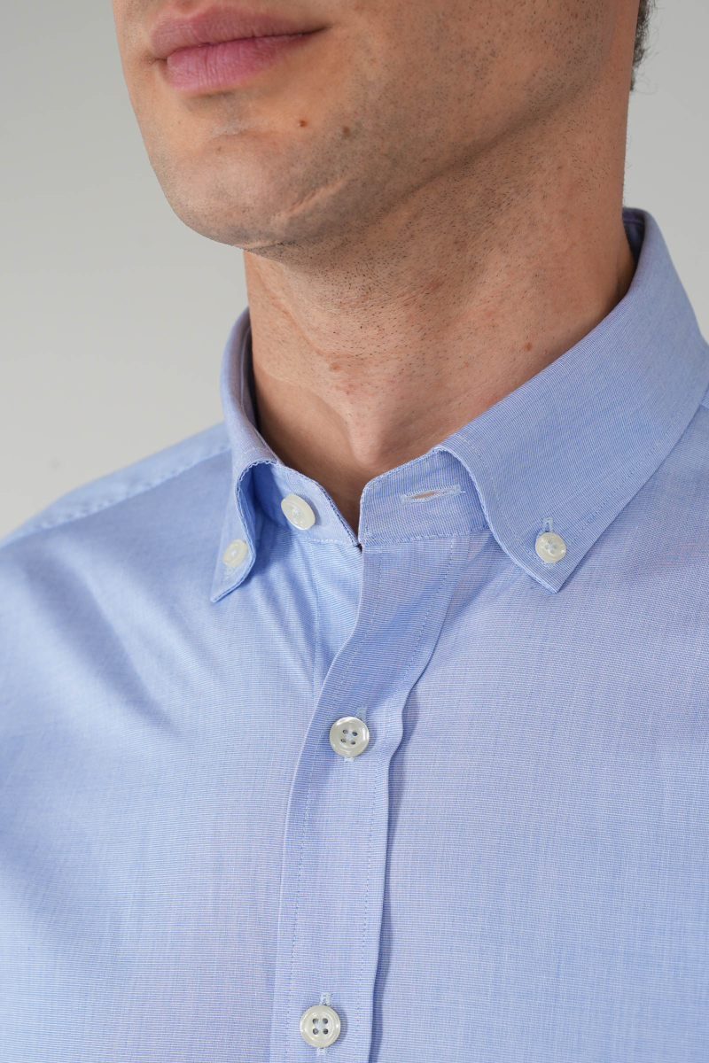 Erkek Regular Fit Pamuk Klasik Mavi Gömlek - 3