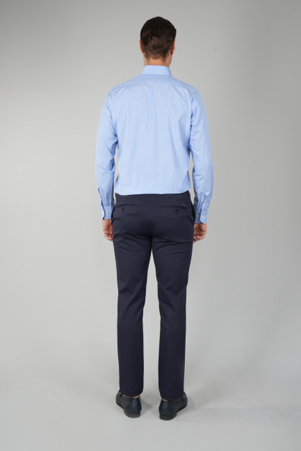 Erkek Regular Fit Pamuk Klasik Mavi Gömlek - 6