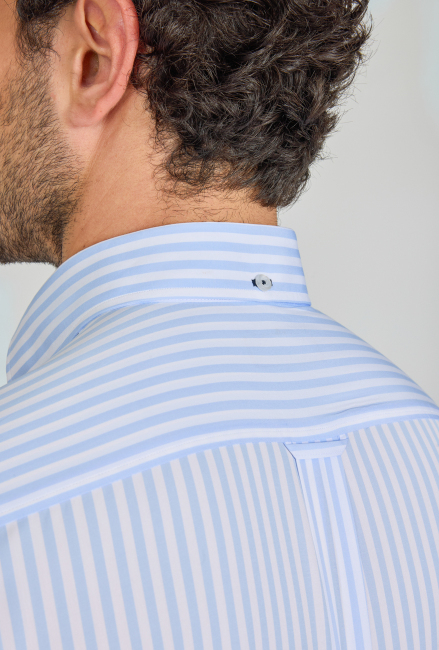 Erkek Regular Fit Pamuk Tek Cep Açık Mavi Gömlek - 3