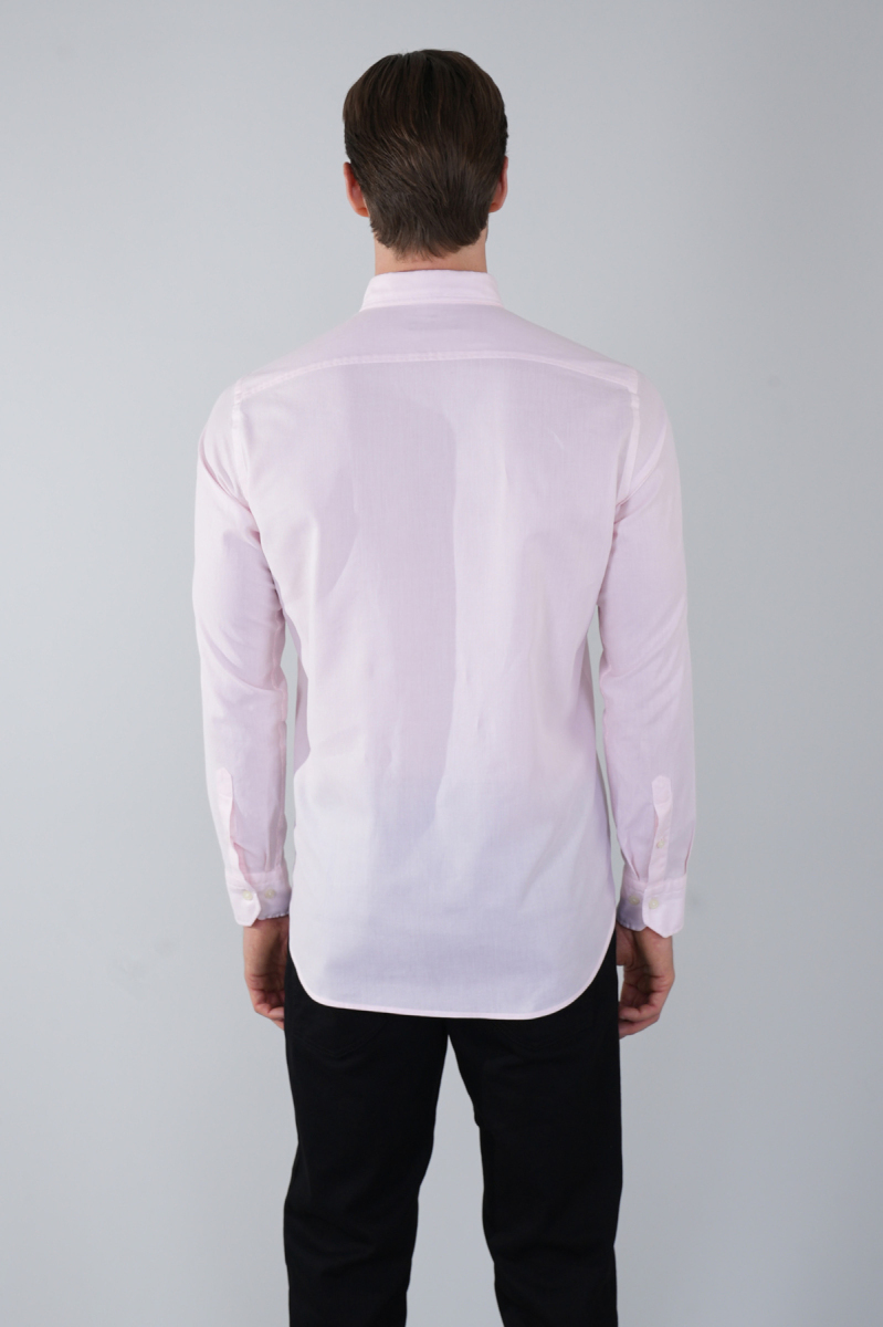 Erkek Regular Fit Uzun Kol Pembe Gömlek - 2