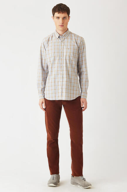 Bisse Men’s Regular Fit Long Sleeve Checkered Shirt BEIGE. 4 Bisse Men’s Regular Fit Long Sleeve Checkered Shirt BEIGE. 4