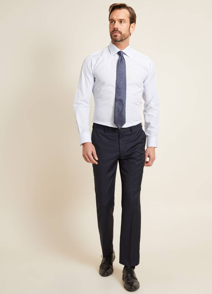 Regular Fit Mavi Klasik Erkek Gömlek - 4