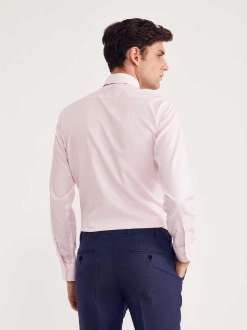 Erkek Regular Fit Uzun Kollu Klasik Gömlek PEMBE - 2