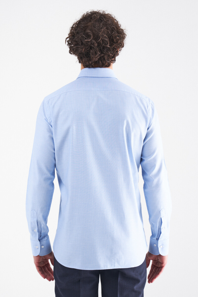 Erkek Regular Fit Uzun Kollu Klasik Gömlek MAVİ - Bisse