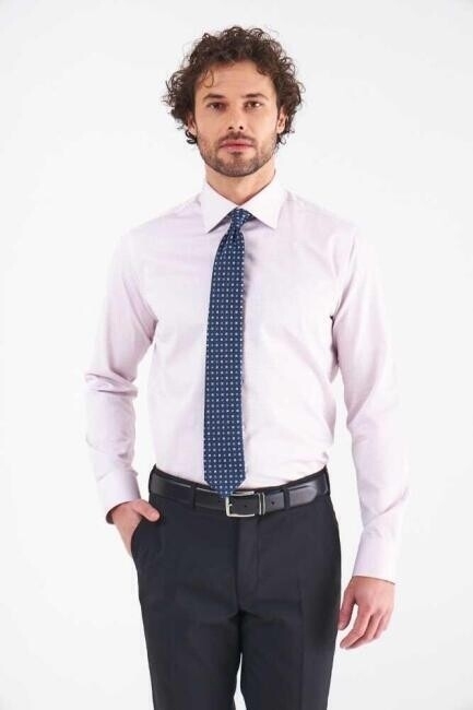 Regular Fit Gri Klasik Erkek Gömlek - 3