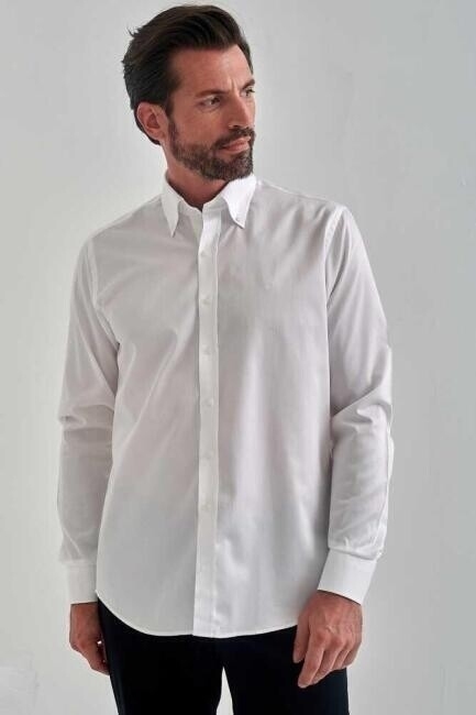 Bisse Men’s Regular Fit Long Sleeve Sport Shirt WHITE. 4