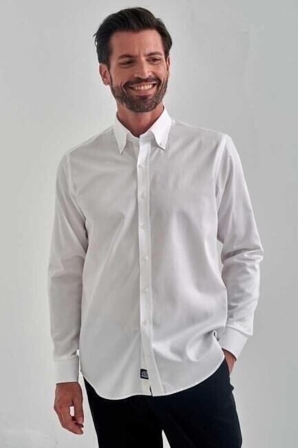 Bisse Men’s Regular Fit Long Sleeve Sport Shirt WHITE. 6 Bisse Men’s Regular Fit Long Sleeve Sport Shirt WHITE. 6