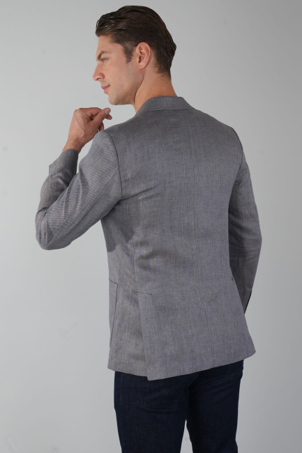 Erkek Regular Fit Yün Ceket Mavi - 2