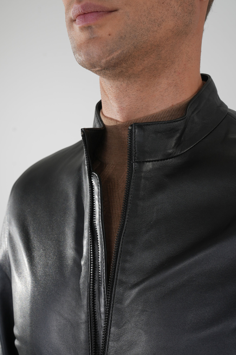 Erkek Siyah Gerçek Deri Ceket - 3