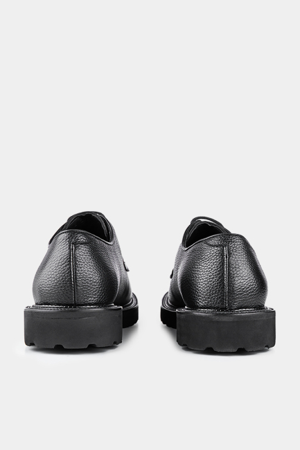 Erkek Siyah Kalın Taban Klasik Ayakkabı - 3