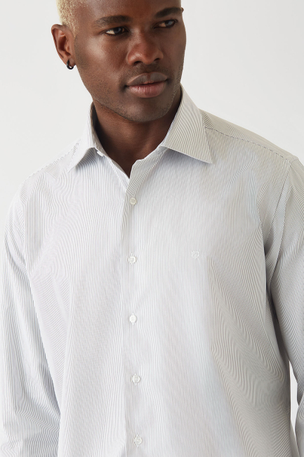 Erkek Siyah Pamuk Regular Fit Basic Klasik Gömlek - 3