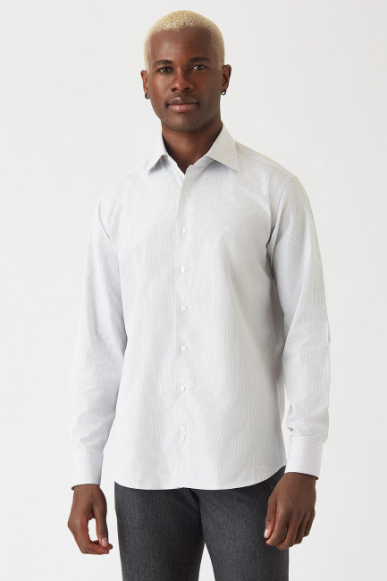 Erkek Siyah Pamuk Regular Fit Basic Klasik Gömlek 