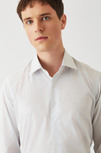 Erkek Siyah Pamuk Regular Fit Uzun Kol Klasik Gömlek - 3