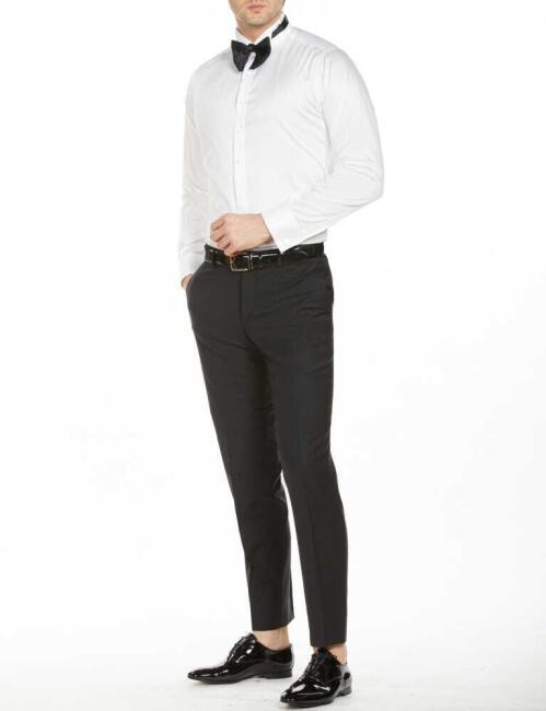 Erkek Slim Fit Ata Yaka Gömlek BEYAZ - 3