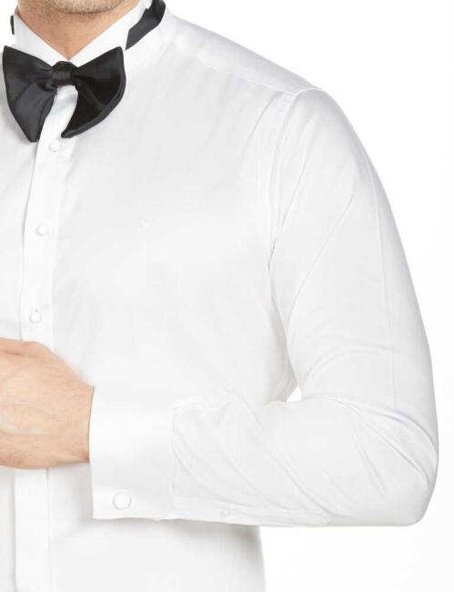 Erkek Slim Fit Ata Yaka Gömlek BEYAZ - 6