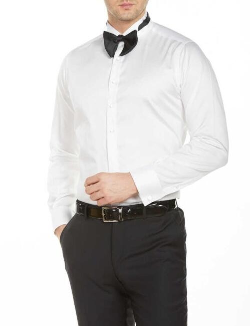 Erkek Slim Fit Ata Yaka Gömlek BEYAZ - 1