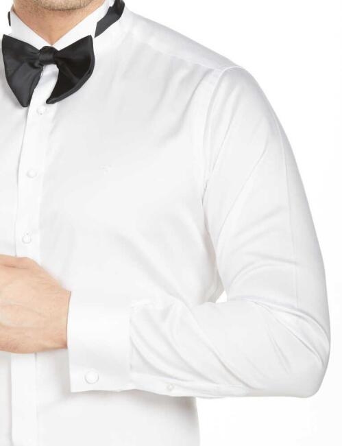 Erkek Slim Fit Ata Yaka Gömlek BEYAZ - 7