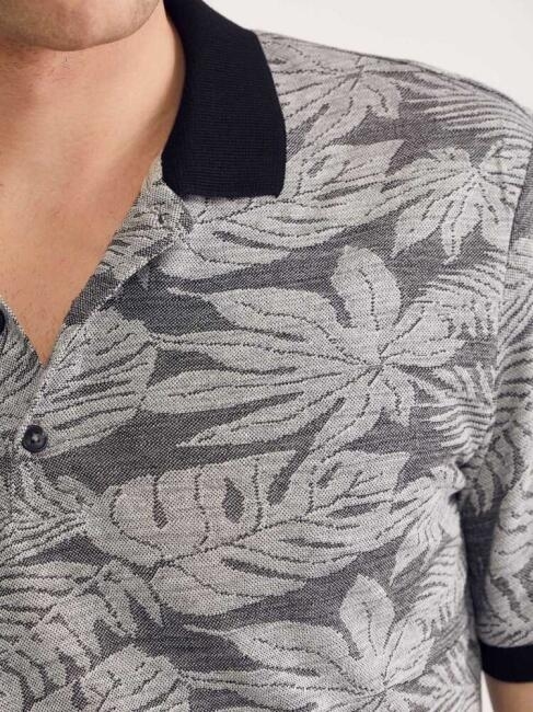 Bisse Erkek Slim Fit Desenli Polo Yaka T-Shirt SIYAH. 3 Bisse Erkek Slim Fit Desenli Polo Yaka T-Shirt SIYAH. 3