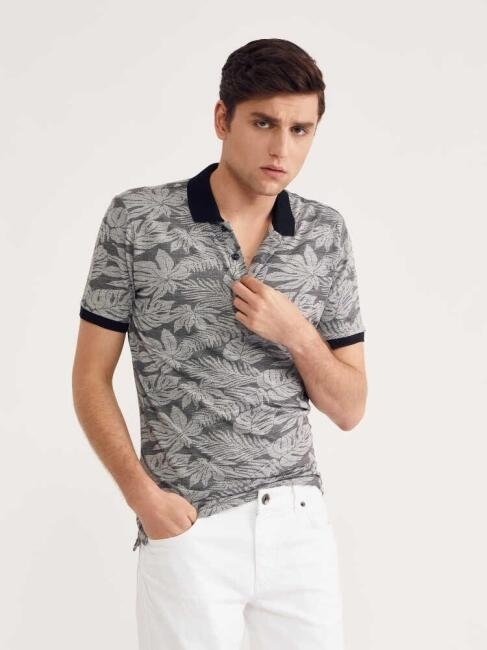 Bisse Erkek Slim Fit Desenli Polo Yaka T-Shirt SIYAH. 4 Bisse Erkek Slim Fit Desenli Polo Yaka T-Shirt SIYAH. 4