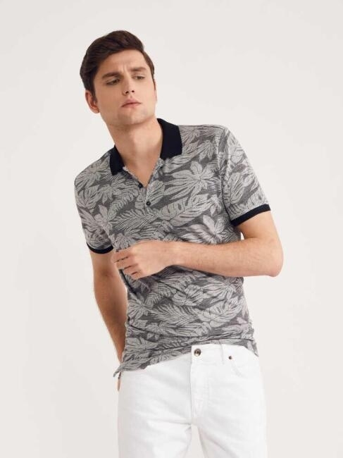 Bisse Erkek Slim Fit Desenli Polo Yaka T-Shirt SIYAH. 5 Bisse Erkek Slim Fit Desenli Polo Yaka T-Shirt SIYAH. 5