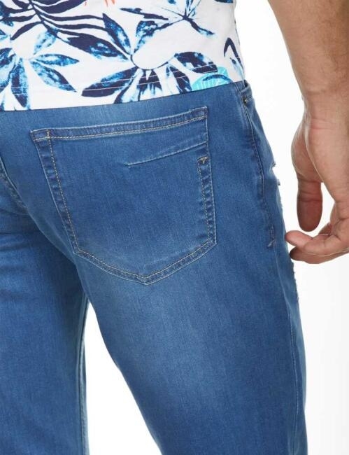 Slim Fit İndigo Jean Erkek Pantolon - 3