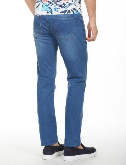 Slim Fit İndigo Jean Erkek Pantolon - 2