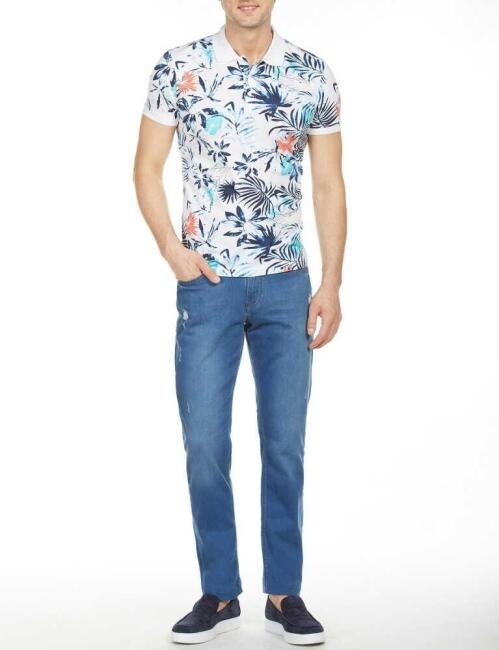 Slim Fit İndigo Jean Erkek Pantolon - 4