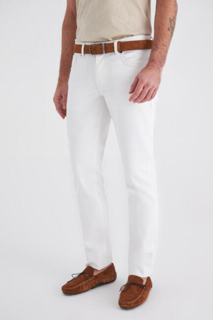 Bisse Erkek Slim Fit Jean Pantolon BEYAZ. 5 Bisse Erkek Slim Fit Jean Pantolon BEYAZ. 5