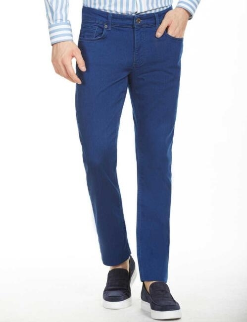 Slim Fit Koyu Lacivert Jean Erkek Pantolon - 6