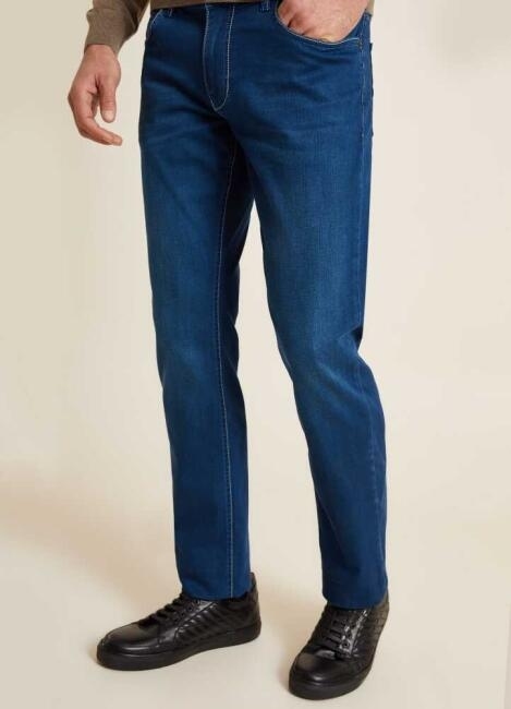 Slim Fit Koyu Lacivert Jean Erkek Pantolon - 4